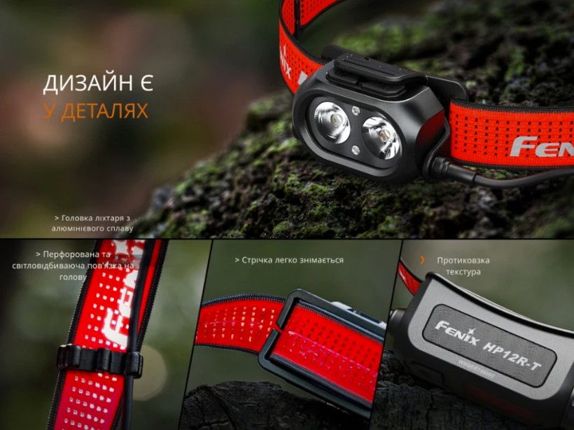 Фонарь налобный Fenix HP12R-TRd красный Фото 4